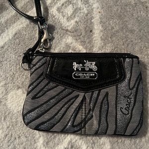 Coach zebra wristlet